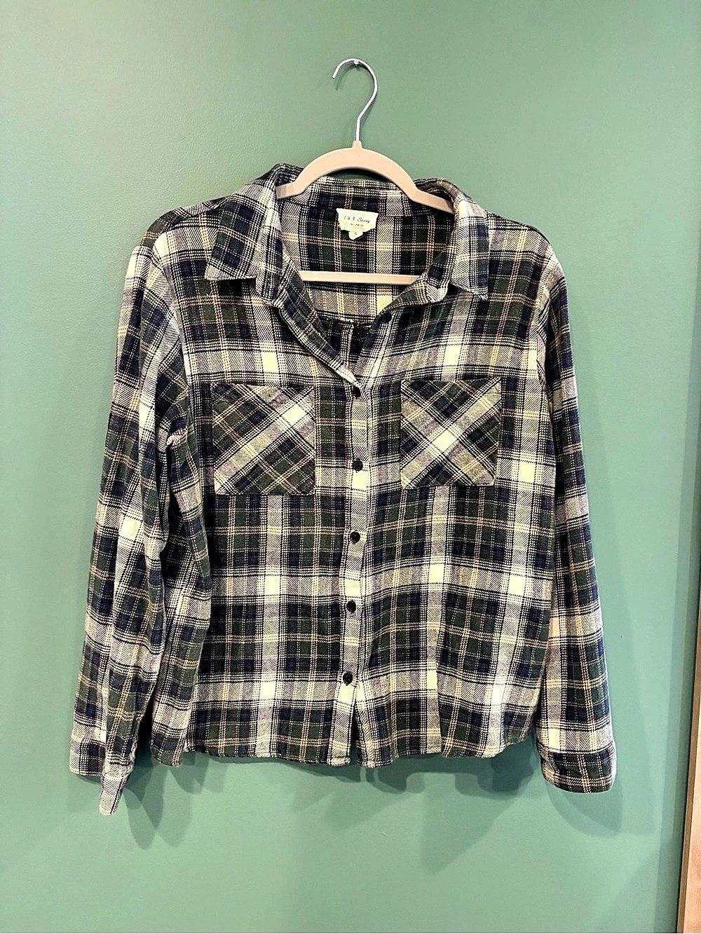 143 story by lineup Button Down Shirt in Green & White Size Small Like New